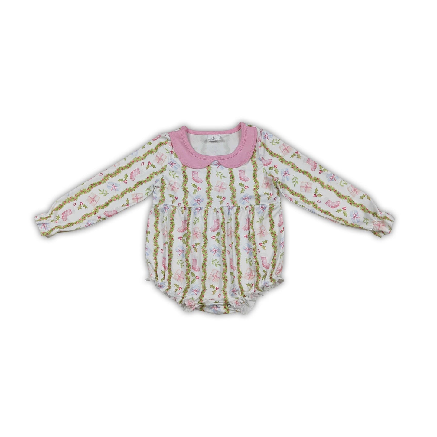 Long sleeves holly socks Christmas gifts girls romper