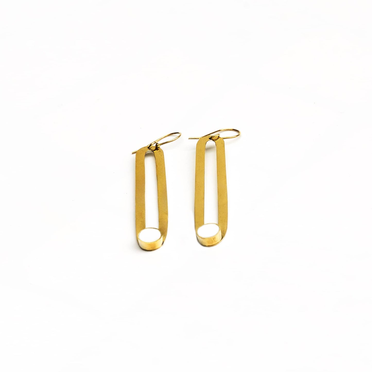 Brass & Horn Drop Hoop Earrings | Lila