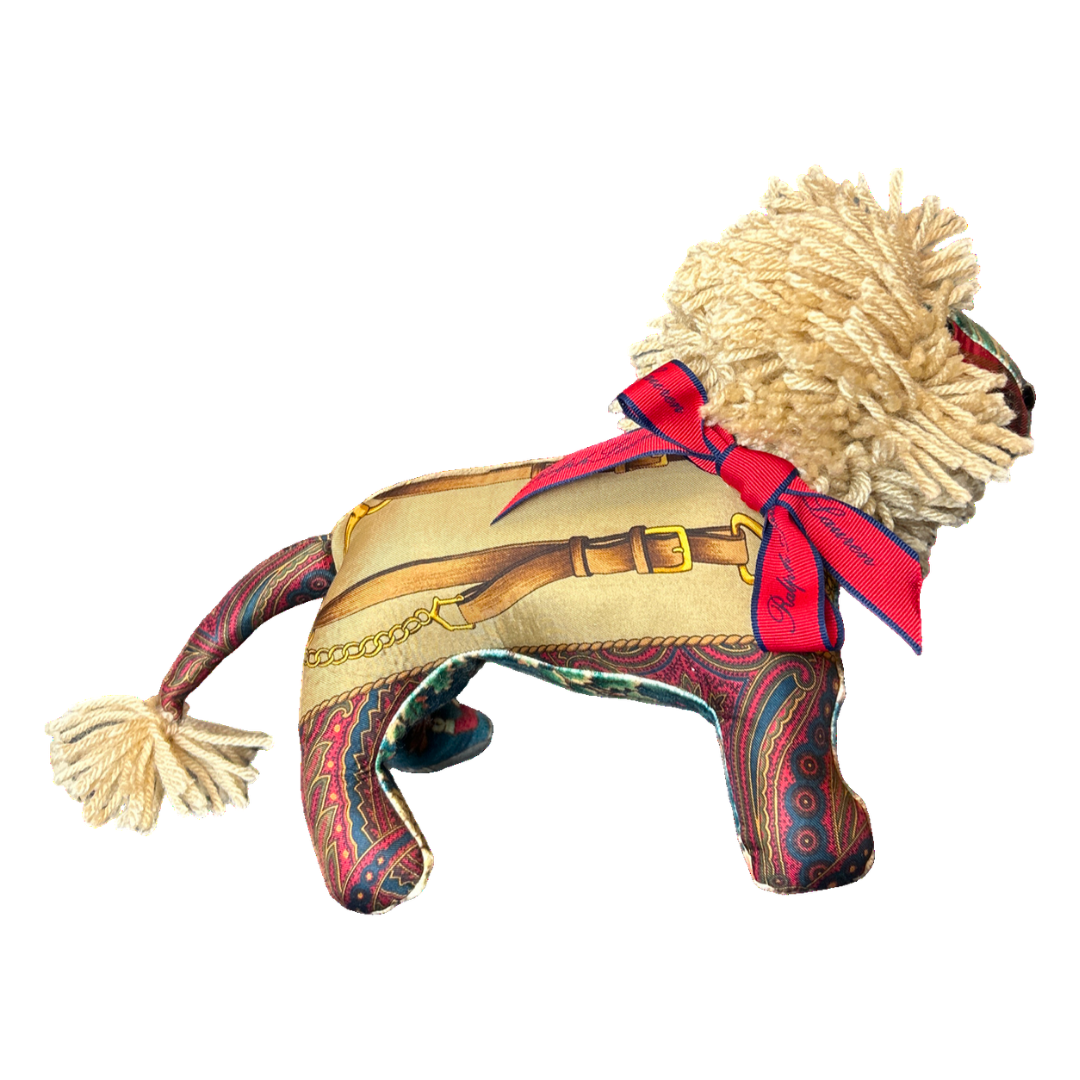 Equestrian Paisley Vintage Silk Scarf Courageous Lion
