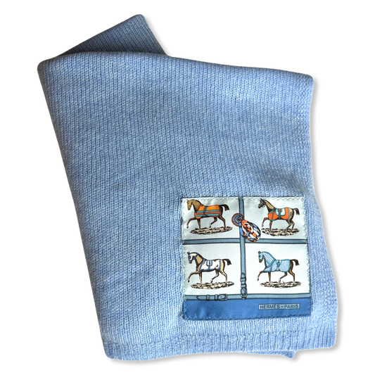 Petites Chevaux Vintage Silk Scarf & Cashmere Baby Set