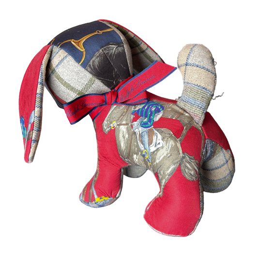 Equestrian Vintage Silk Scarf Loyal Puppy