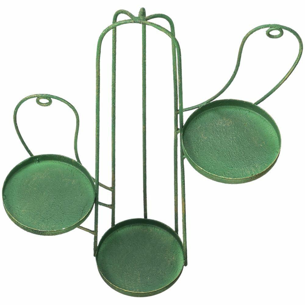 Tough 1 Cactus 3-Tier Candle Holder – Western Rustic Green Metal Décor