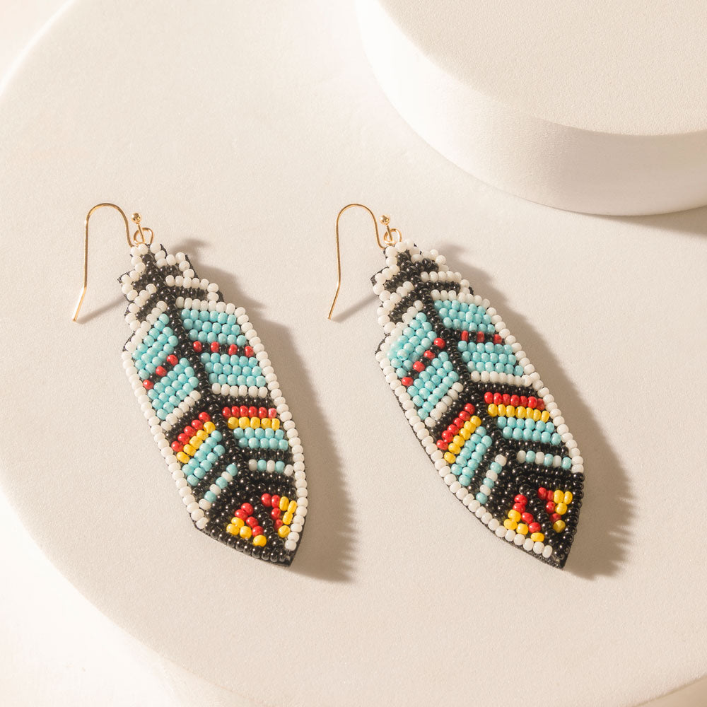 Myra Zuni Feather Earrings in Skyfall Blue