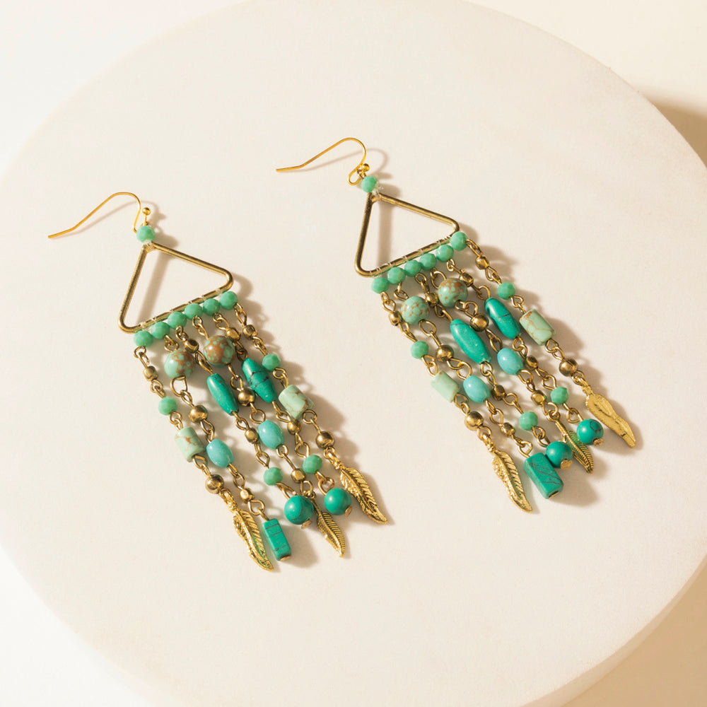 Myra Rio Grande Beaded Earrings in Breezy Teal