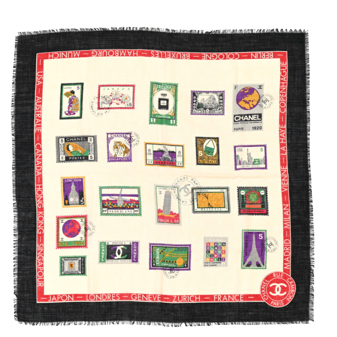 Stamps of the World Vintage Scarf Crossbody Bag