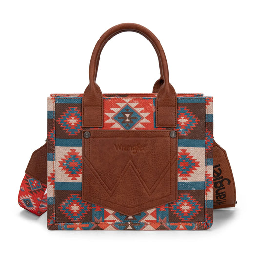 Wrangler Aztec Pattern Dual Sided Print -Tote/Crossbody