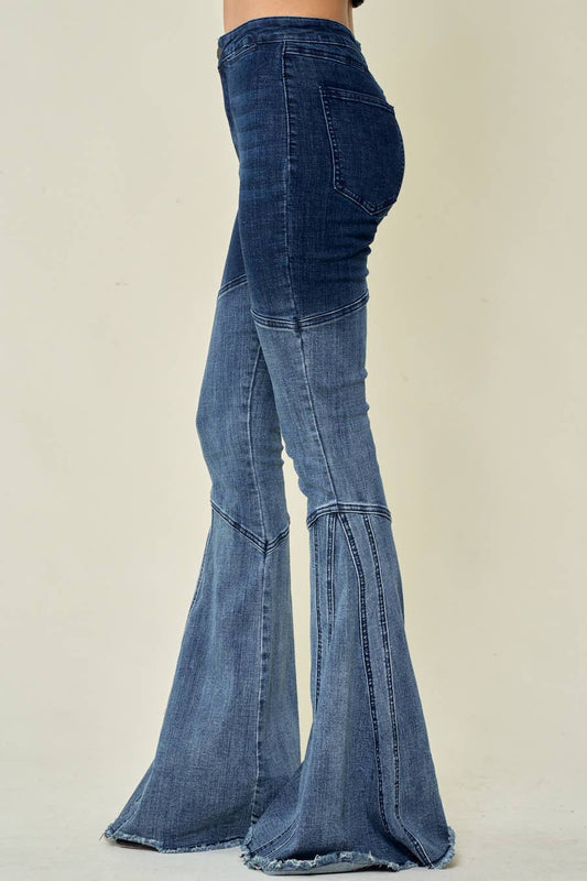 Women’s Western Ombre Flared Denim Pants – Retro Cowboy Style