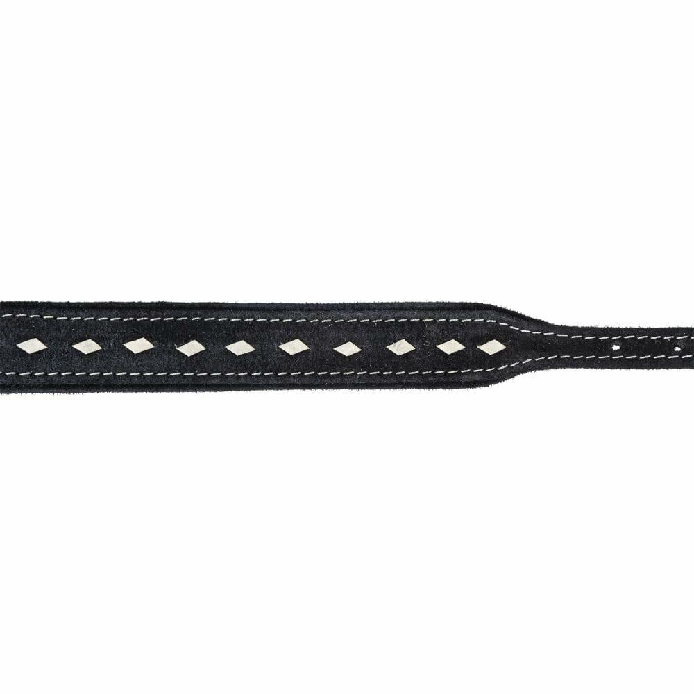 King Series Suede Buckstitch Wither Strap – Adjustable with Scissor Snaps & White Buckstitch Detail
