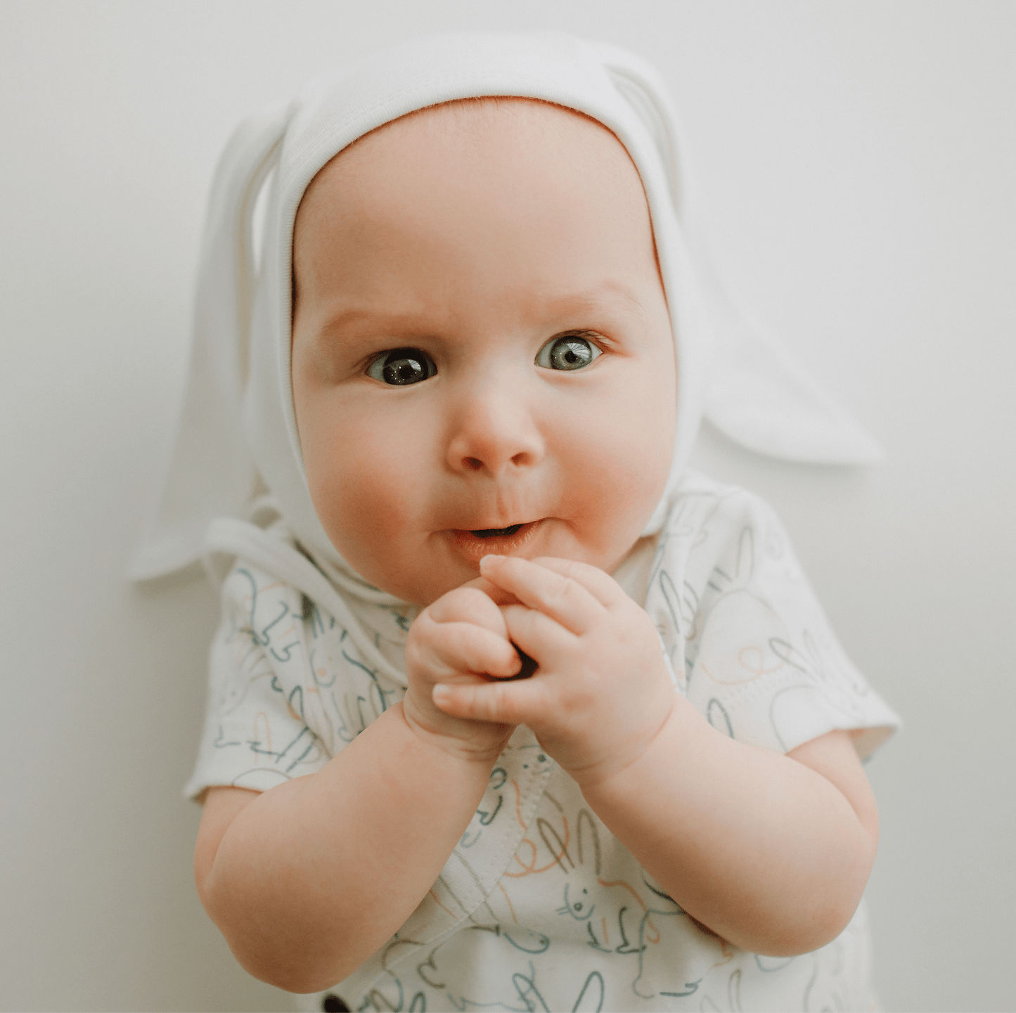 bonnet hat with ears | Ivory