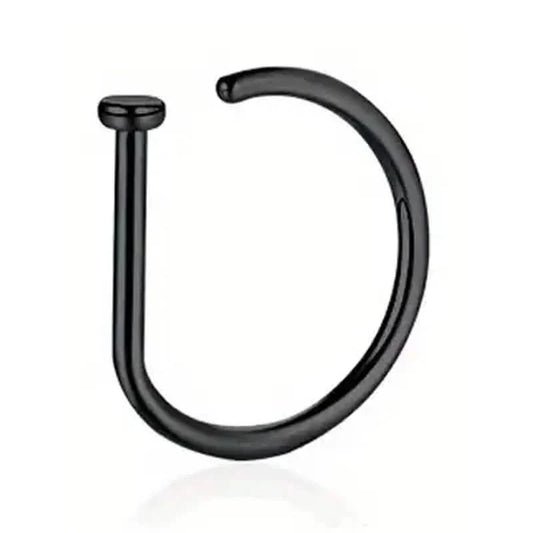 Elegant Punk-Style Stainless Steel Nose Rings - Clip-On Non-Piercing Design