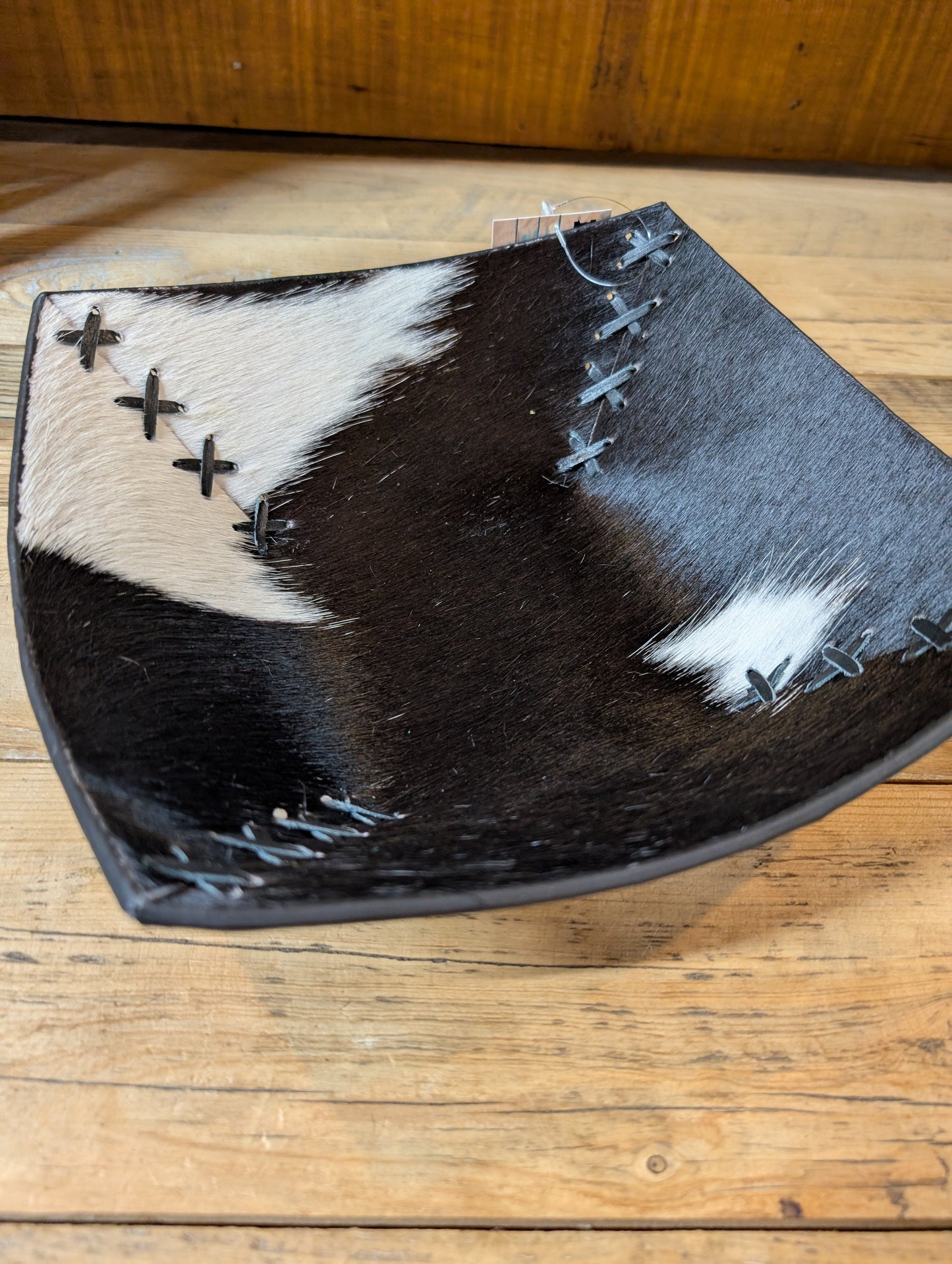 Cowhide Bowls with Leather
