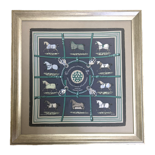 Couvertures et Tenues du Jour Framed Vintage Silk Scarf 24"
