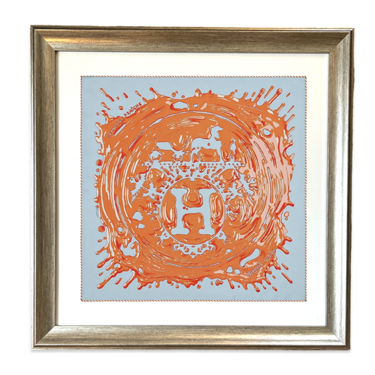 Peinture Fraiche Framed Vintage Silk Scarf 24"