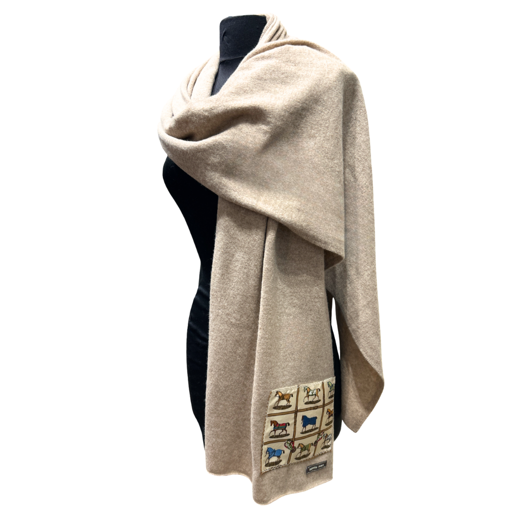 Petits Chevaux Vintage Silk Scarf & Cashmere Shawl