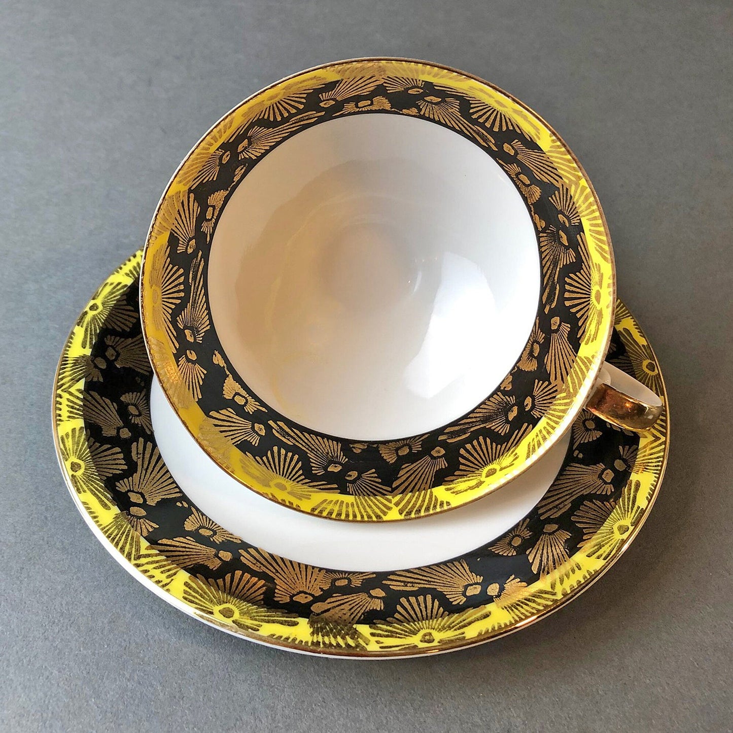 Antique Bavarian Porcelain Tea Cup and Saucer by Eberthal