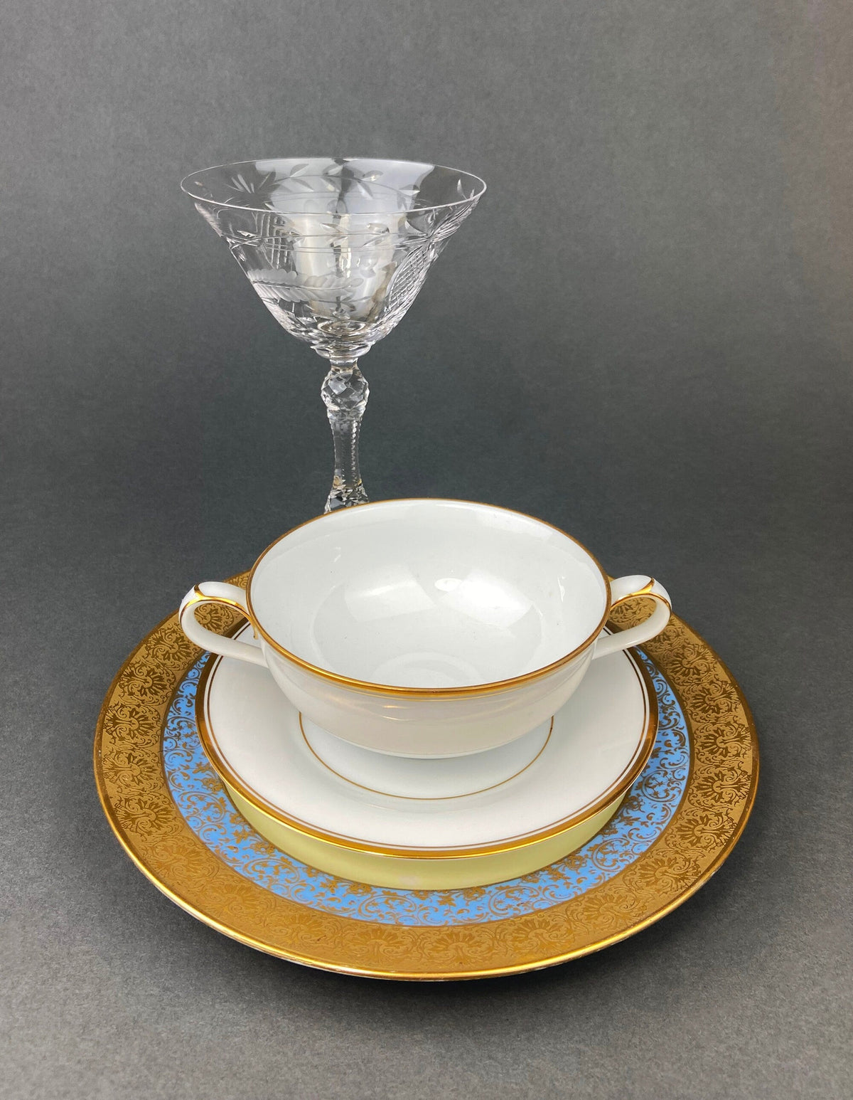Vintage Cut Crystal Champagne Glasses - Set of 6 Fine Stemware