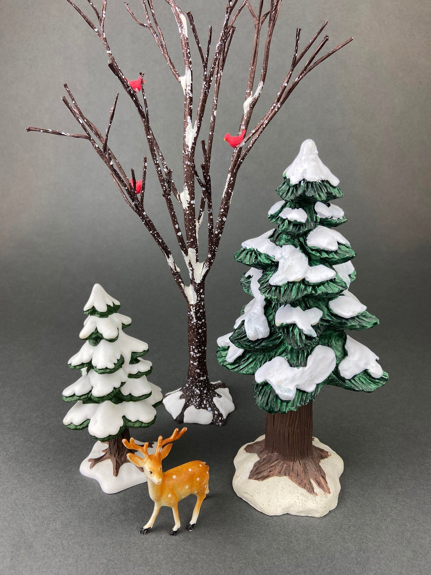 Christmas Village Accessories by Department 56. Two Pines in the Snow. Holiday Decor. Replacements.