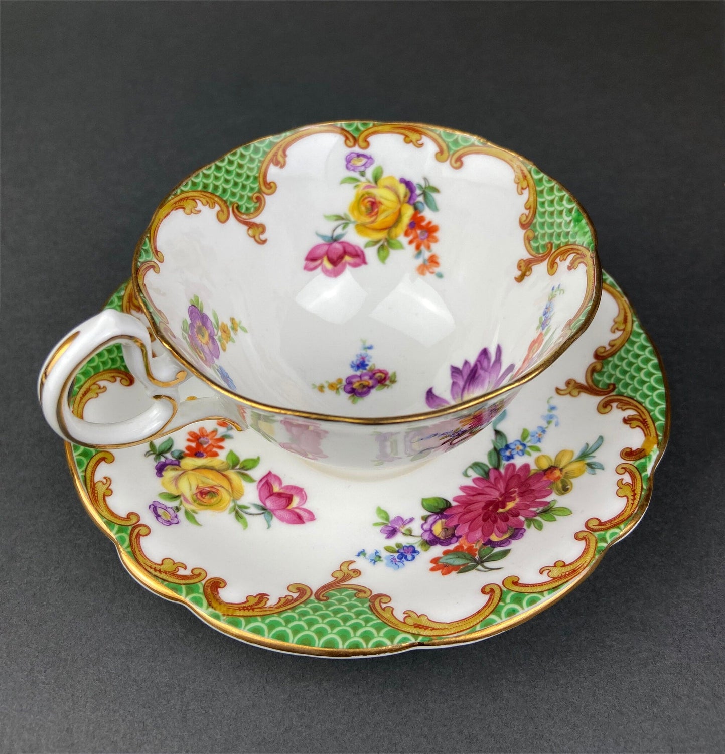 Vintage Aynsley Fine Bone China Tea Cup and Saucer - Floral England