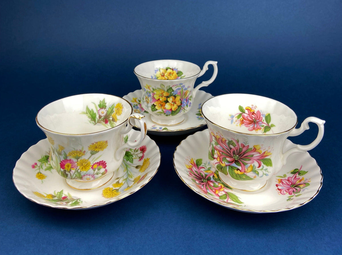 Vintage Royal Albert Tea Cup and Saucer, Sweetheart Roses, Fine Bone China