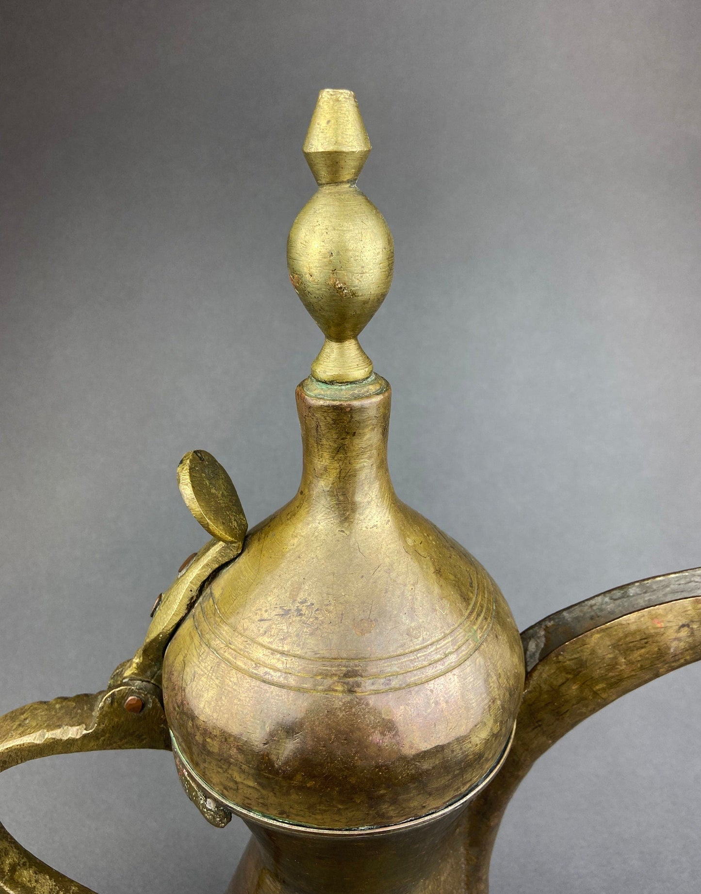 Antique Large Aftaba. Primitive, Hand Hammered Brass Vessel for Water. Made in Northern India and Persia. Highly Collectible Pitcher.
