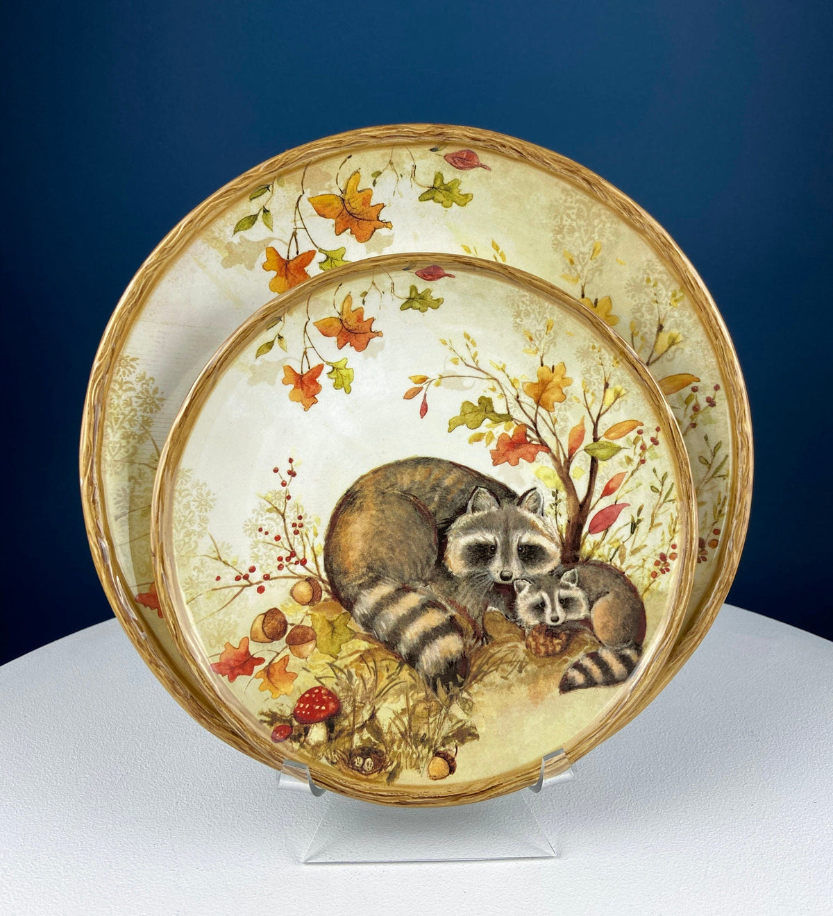 Cute Deer Mom and Baby Dinner or Serving Plate. Whimsical Plate. Kid at Heart or Grandparents' Gift for Grandkids. Fall Celebration.