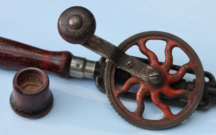 Antique OPI & PRY Craft Man Wrench. Collectible Manual Tool with Wooden Handle. Gift for Him for Christmas.