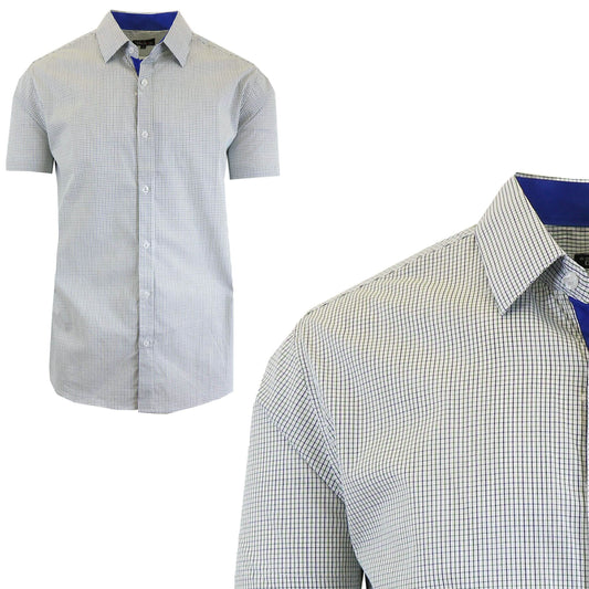Men's Short Sleeve Slim-Fit Casual Dress Shirts