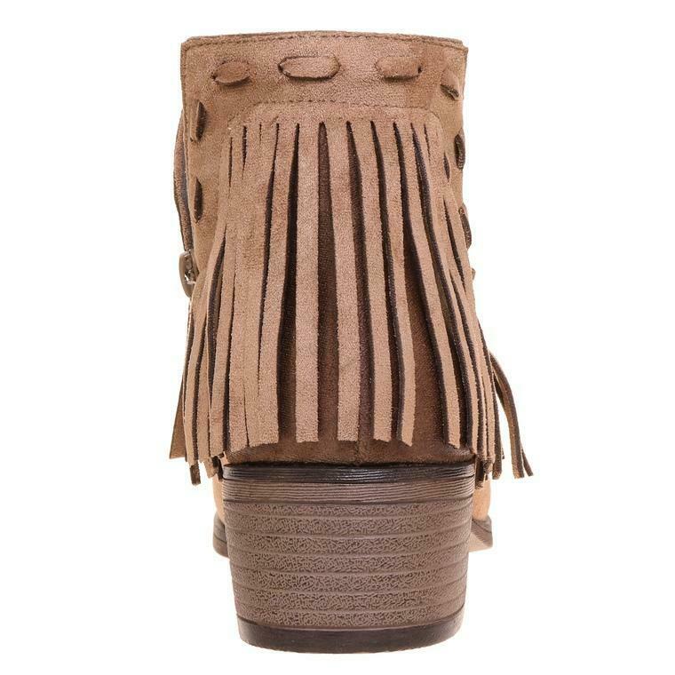 Pierre Dumas Dylan Taupe Fringe Bootie