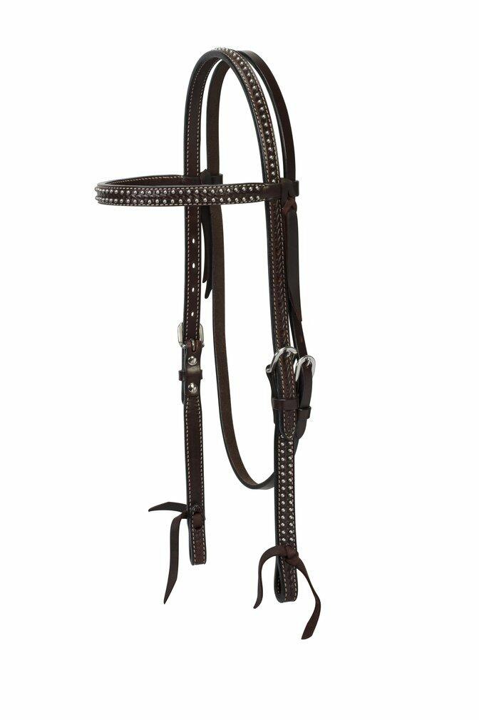 Turquoise Cross Basketweave Tooled Browband Headstall