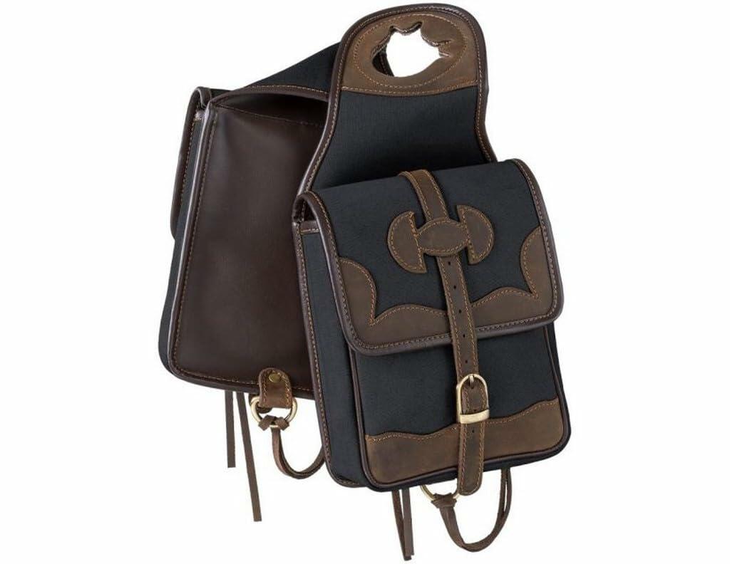 Tough 1 Canvas and Leather Horn Bag Black