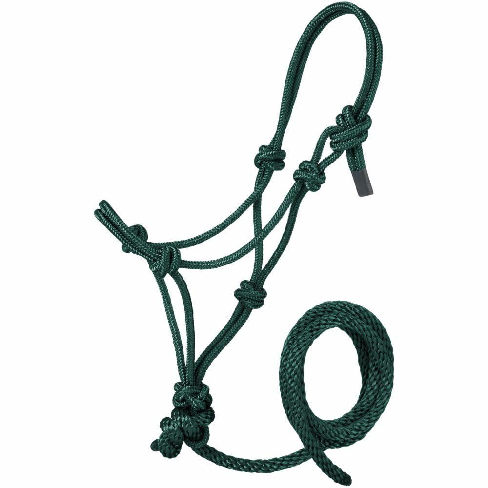 Tough1 Miniature Poly Rope Halter with Lead - Hunter Green - Large