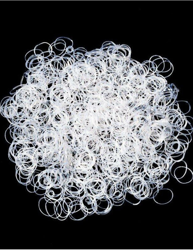 Tough 1 Clear Glitter Bands Clear 500pk