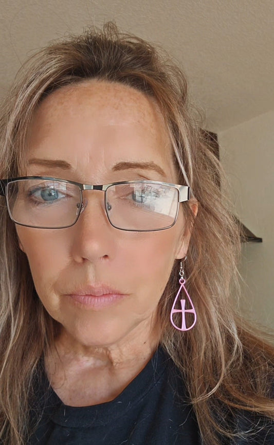 3D Print Christian Cross Faith Earrings Made in America