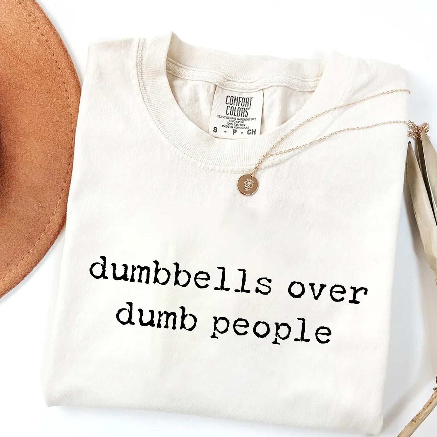 Dumbbells Over Dumb People - Funny Gym T-Shirt