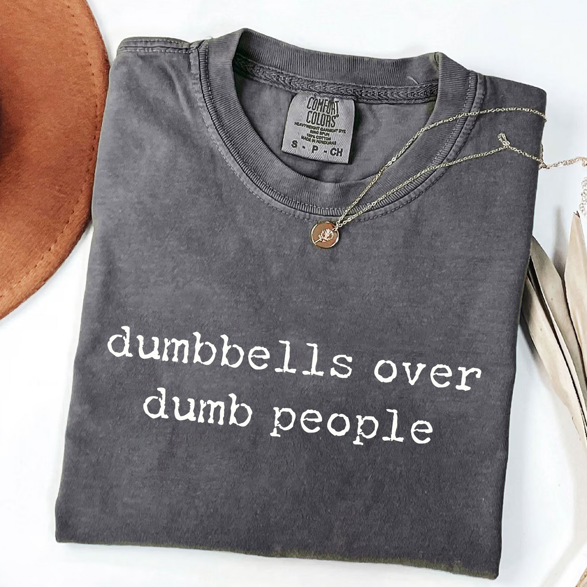 Dumbbells Over Dumb People - Funny Gym T-Shirt