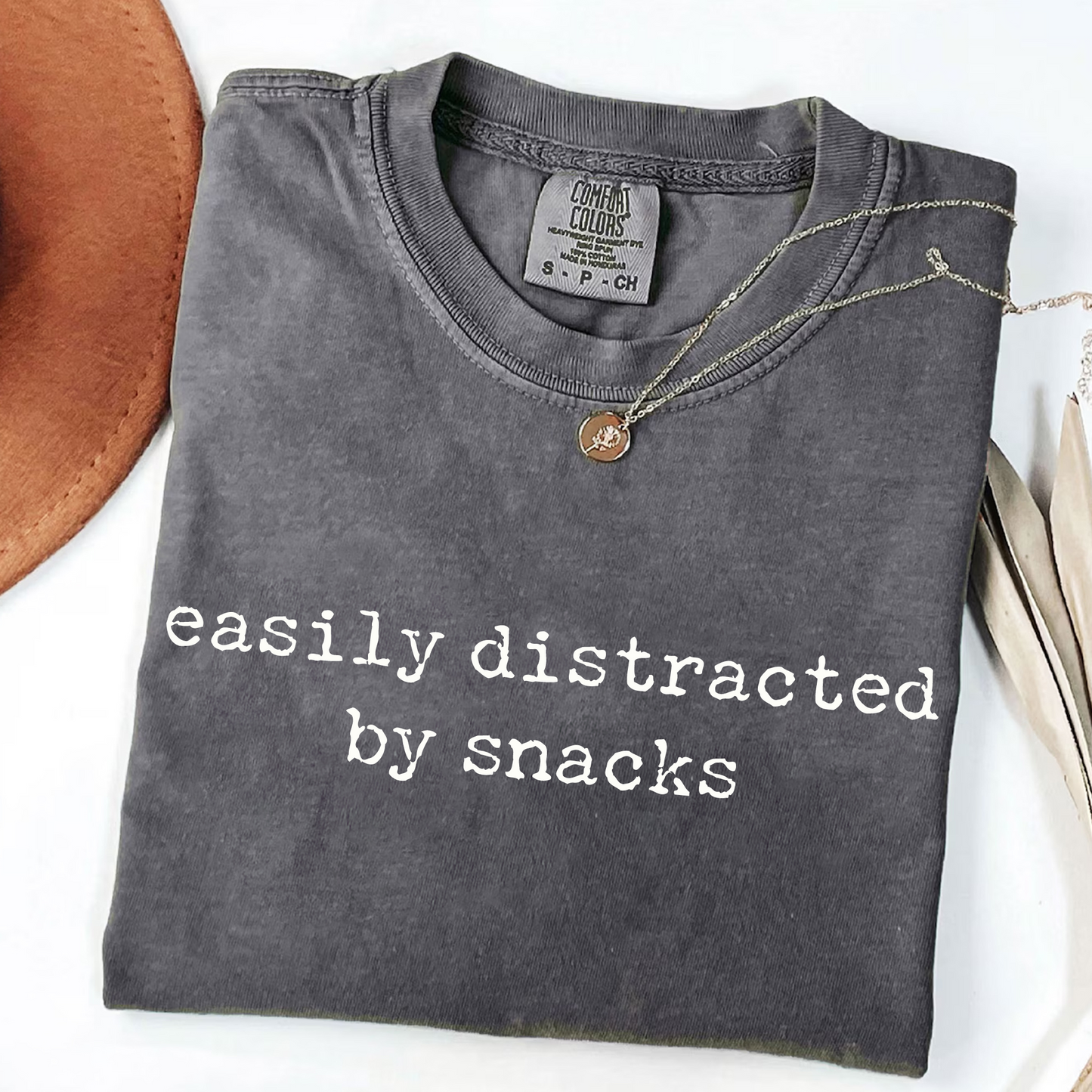 Easily Distracted by Snacks - Funny Foodie T-Shirt