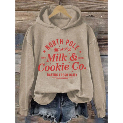 Women’s Printed Hooded Long Sleeve Pullover Sweatshirt