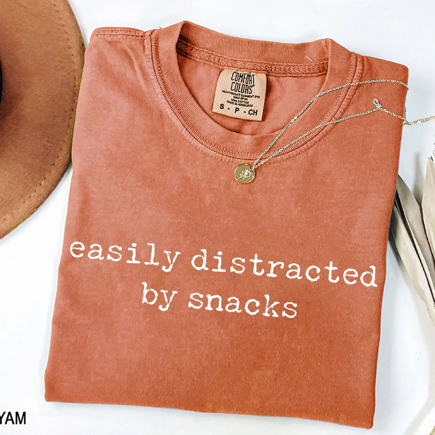 Easily Distracted by Snacks - Funny Foodie T-Shirt