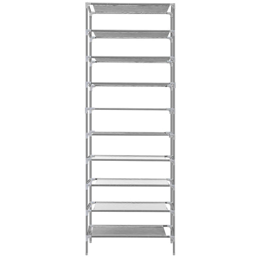 10-Tier Shoe Rack Shelves 27 Pairs Shoes Organizer