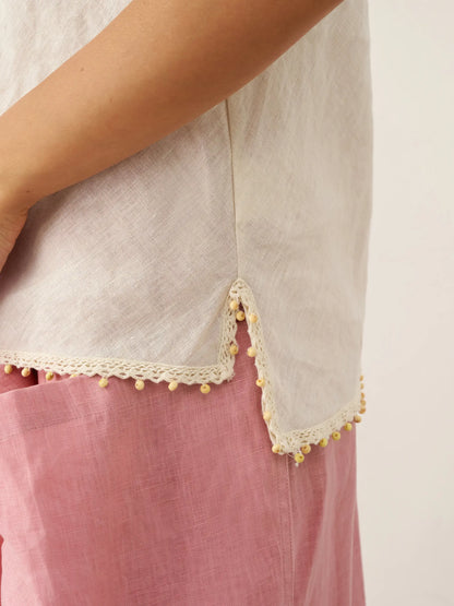 100% Linen Beaded Hem Camisole Bree