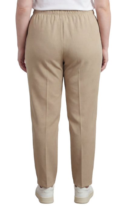 Women's Classic Pull-On Poly Knit Pants — Elastic Waist Dress Slacks
