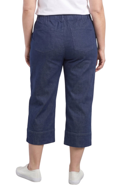 Women's Straight Leg Denim Capri Pants — Lightweight Cotton Blend