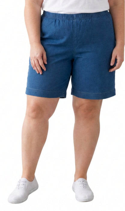 Women's Pull-On Denim and Twill Shorts — Stretch Waist No Zipper