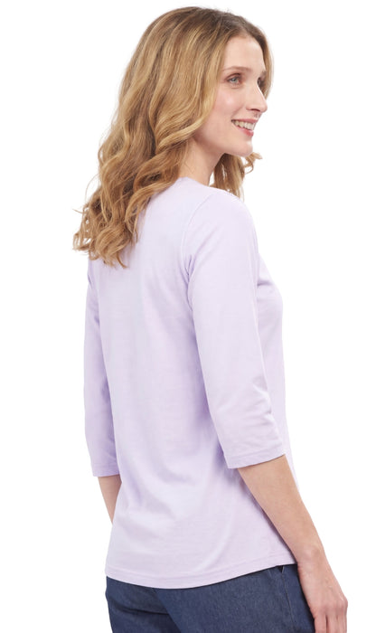 Women's 3/4 Sleeve Crew Neck Top — Comfortable Jersey Knit