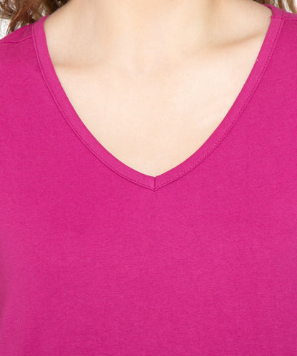 Women's Short Sleeve V-Neck T-Shirt — Wrinkle Resistant Cotton Blend