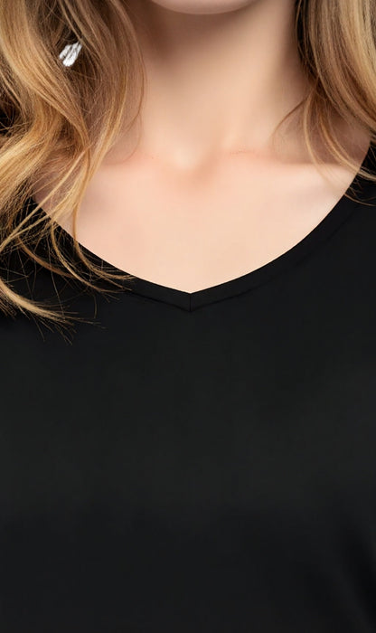 Women's Short Sleeve V-Neck T-Shirt — Wrinkle Resistant Cotton Blend