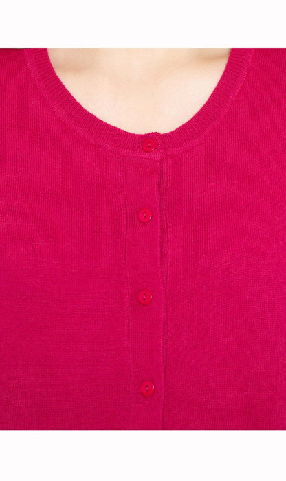 Women's Button Front Cardigan with Elbow Cuff Detail — Soft Knit