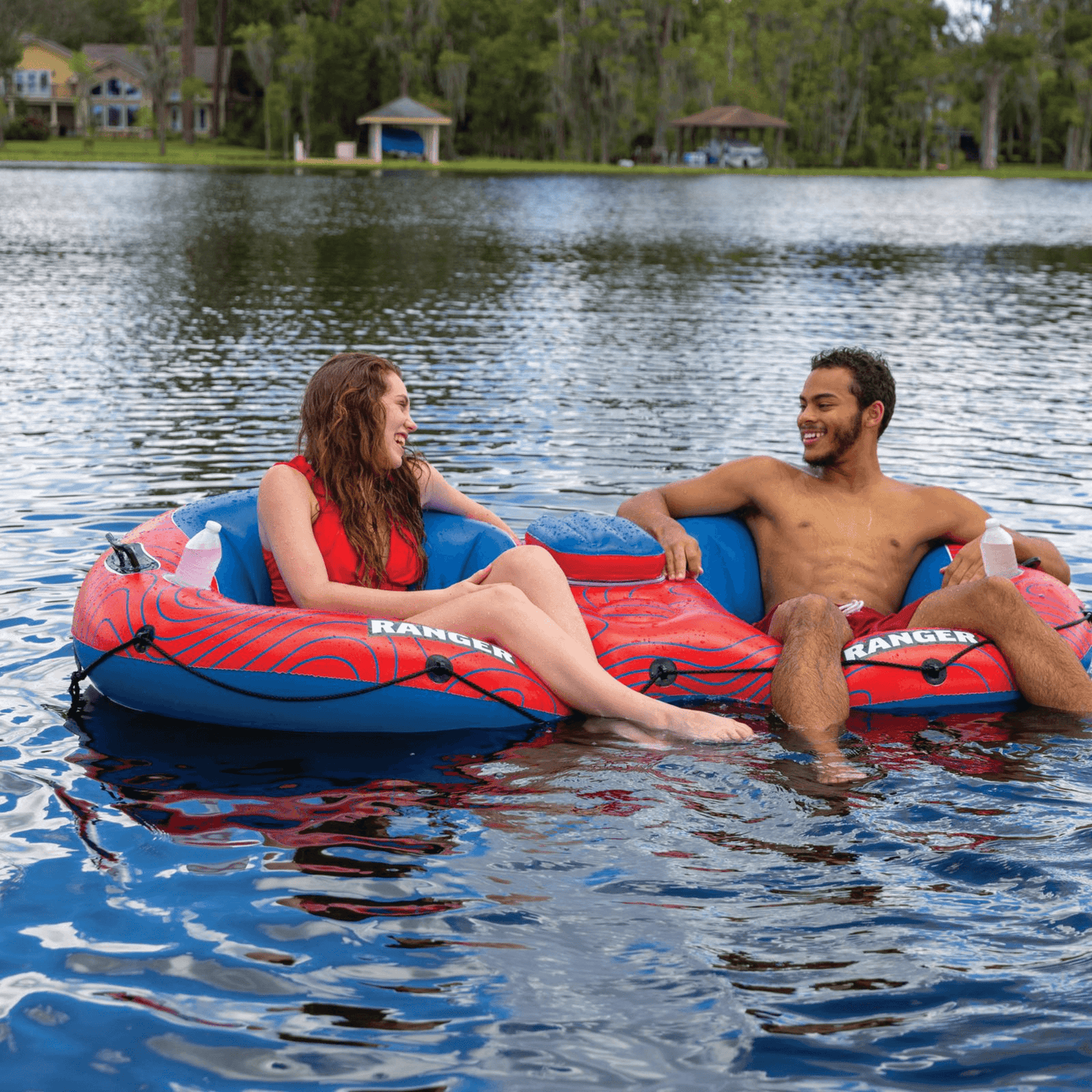 WOW Watersports Ranger 2-Person River Tube with Mesh Bottom and Cup
