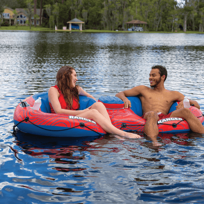 WOW Watersports Ranger 2-Person River Tube with Mesh Bottom and Cup