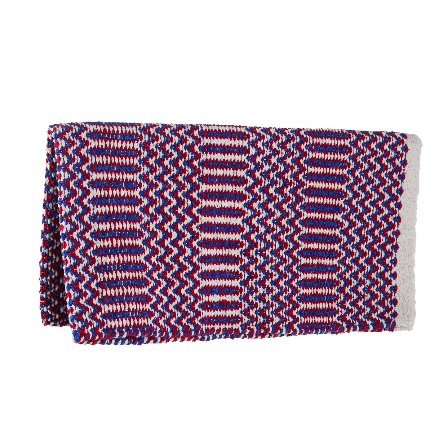 1340-76 Double Weave 32x64 Acrylic Blend Saddle Blanket Red White And Blue